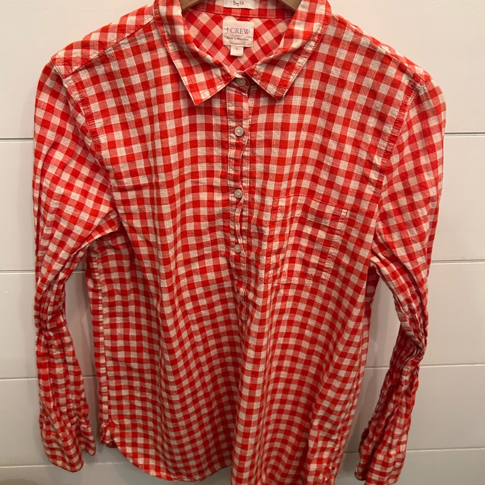 J. Crew Red Checkered Women’s Shirt